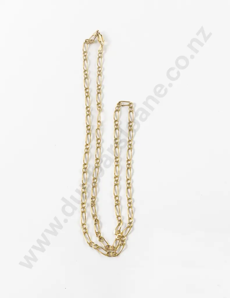 9ct Mixed Curb Link Neck Chain Image 1++