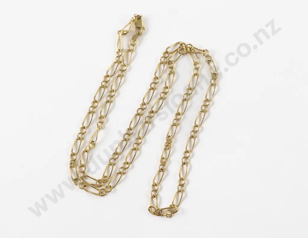 9ct Mixed Curb Link Neck Chain Image 1++