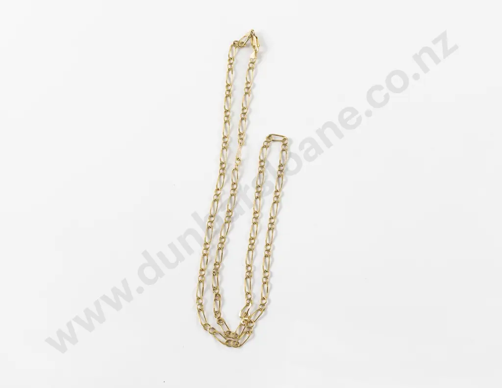 9ct Mixed Curb Link Neck Chain Image 1++