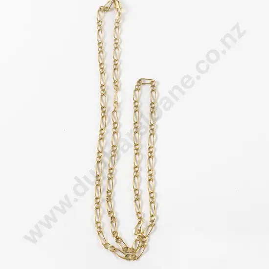 9ct Mixed Curb Link Neck Chain