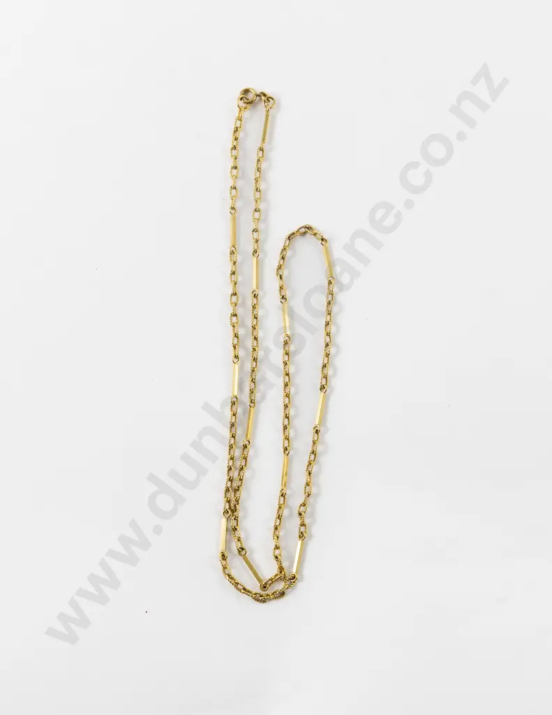 14ct Rail and Fancy Trace Link Neck Chain Image 1++