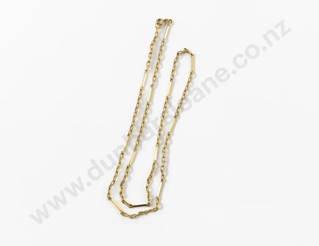 14ct Rail and Fancy Trace Link Neck Chain Image 1++