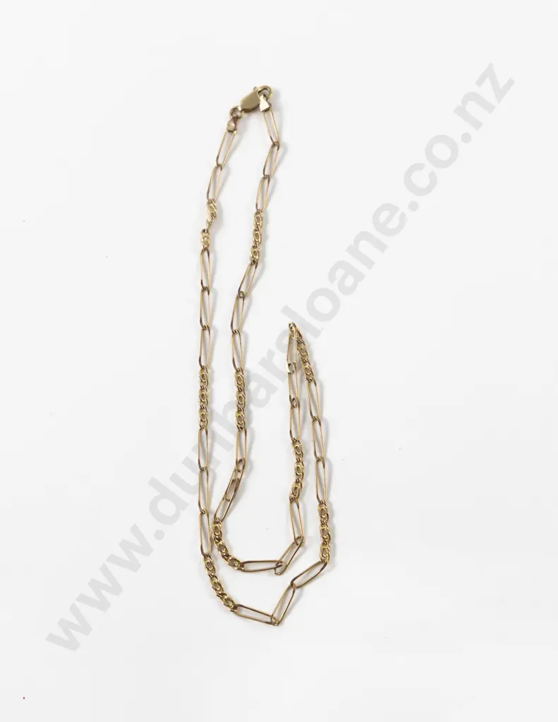 9ct Fancy Mixed Curb Link Neck Chain Image 1++