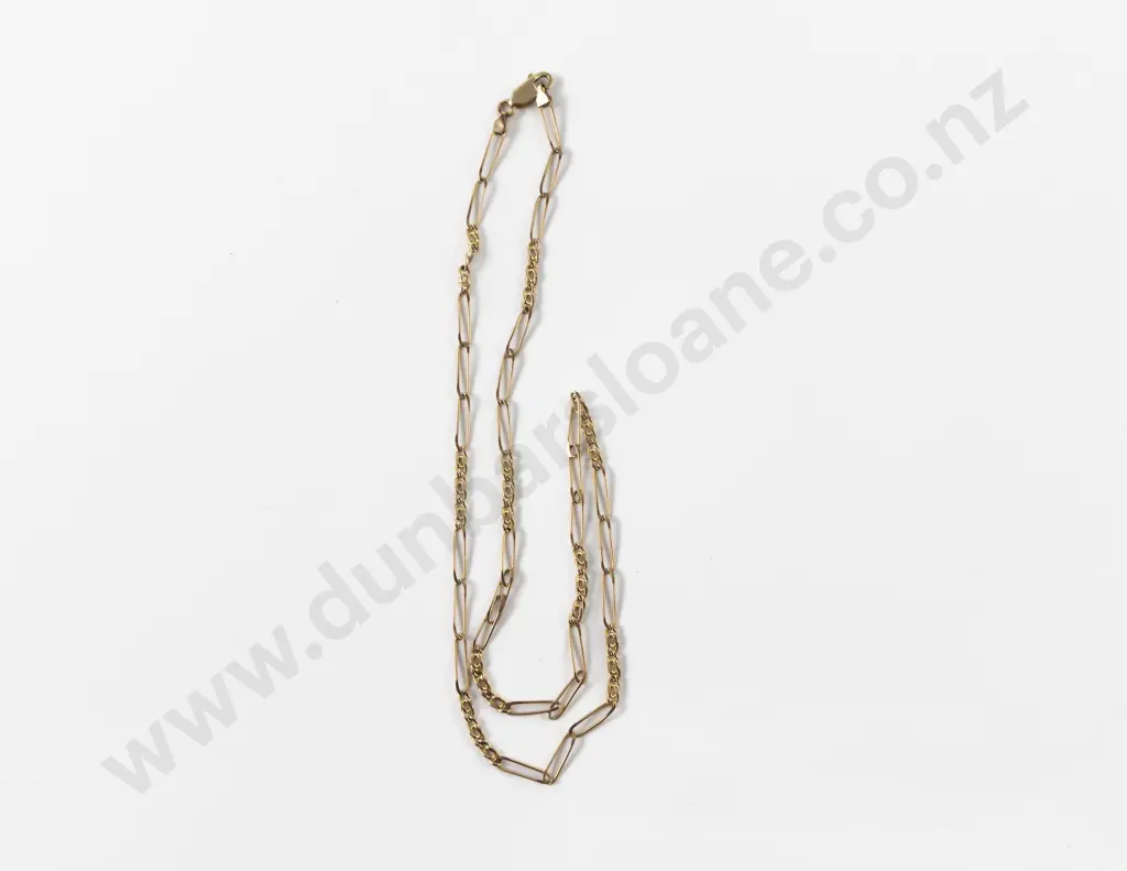 9ct Fancy Mixed Curb Link Neck Chain Image 1++