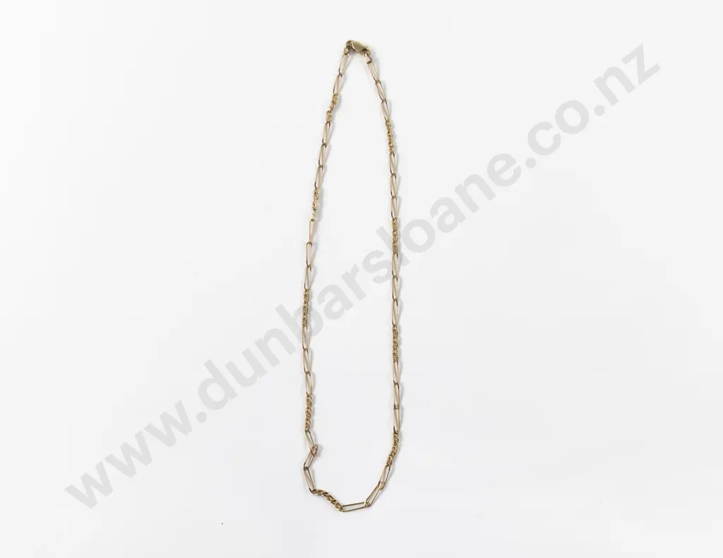 9ct Fancy Mixed Curb Link Neck Chain Image 1++