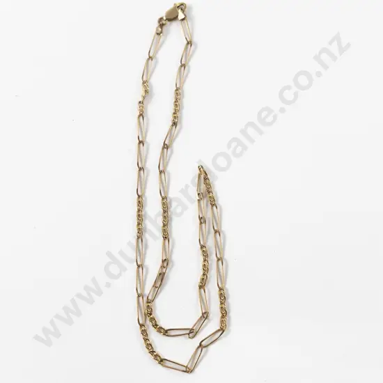 9ct Fancy Mixed Curb Link Neck Chain