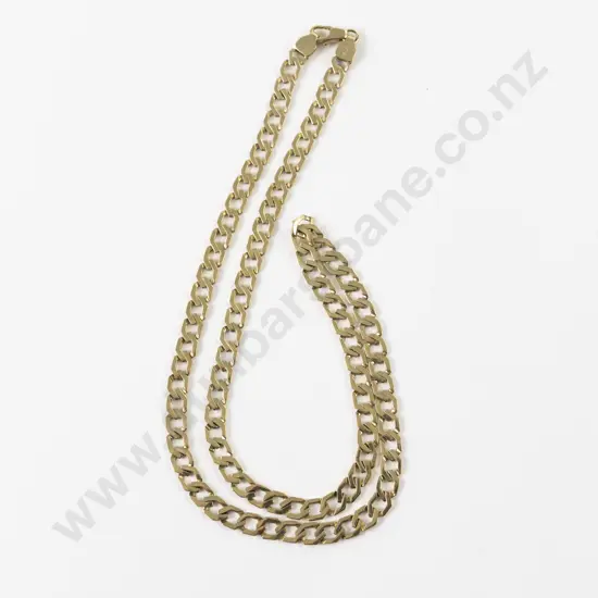 9ct Modern Flat Curb Link Neck Chain