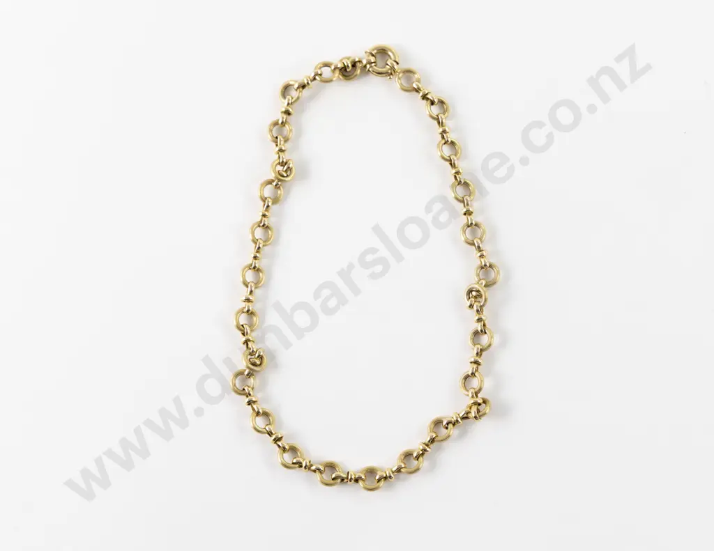 14ct (marked 18ct) Mixed Curb Link Neck Chain Image 1++