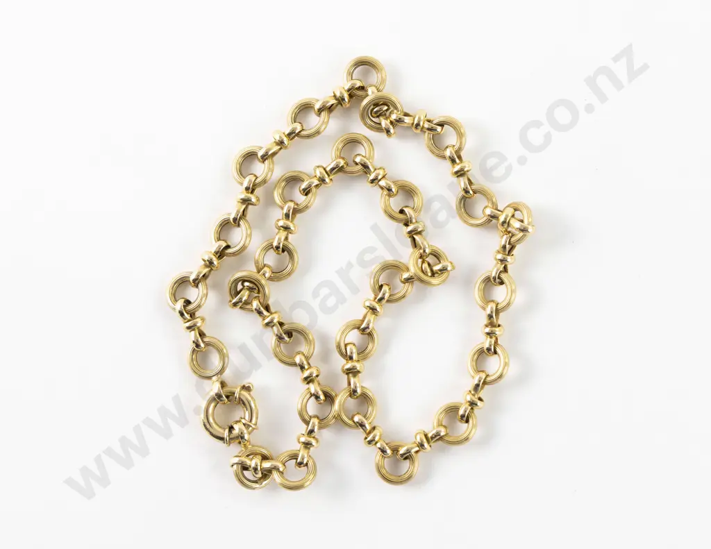 14ct (marked 18ct) Mixed Curb Link Neck Chain Image 1++