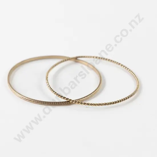 Two Thin 9ct Bangles