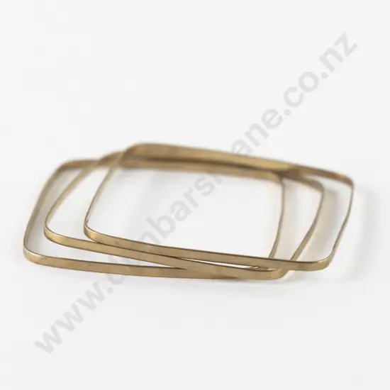 Three 9ct Plain Square Bangles