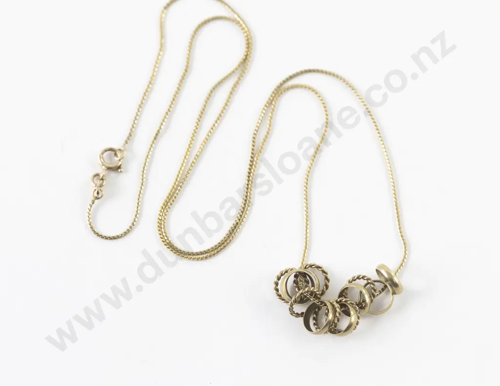 9ct 'Lucky Rings' Pendant Necklace Image 1++