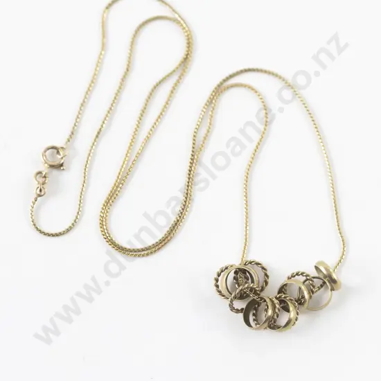 9ct 'Lucky Rings' Pendant Necklace