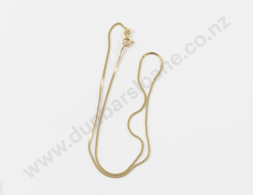 18ct Fine Snake Link Neck Chain Image 1++