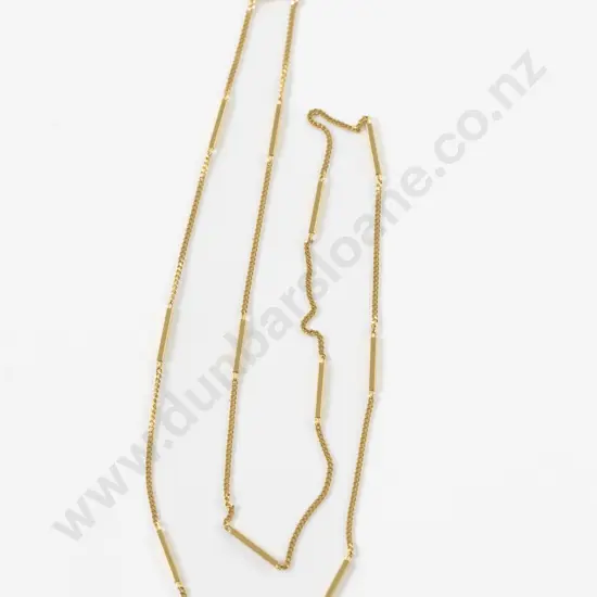 18ct Rail and Fine Curb Link Neck Chain