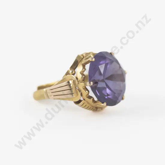 14ct Single Stone Imitation Alexandrite Dress Ring