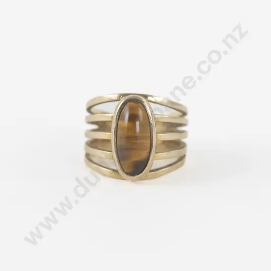 9ct Single Tiger Eye Ring