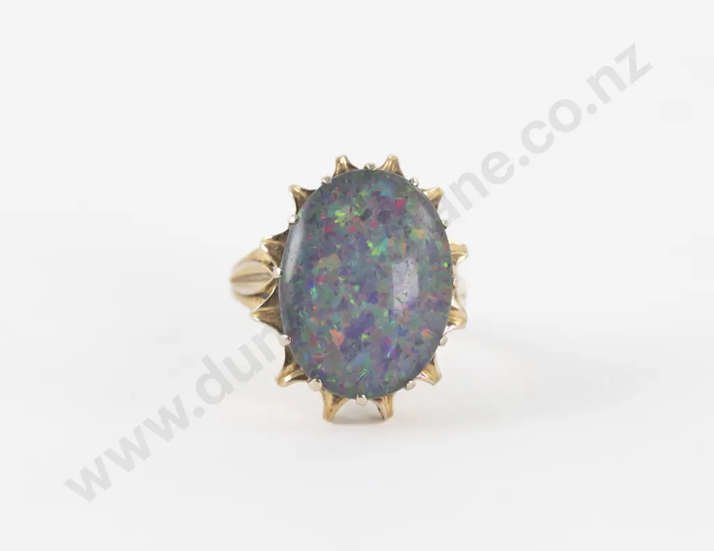 14ct Single Stone Opal Dress Ring Image 1++