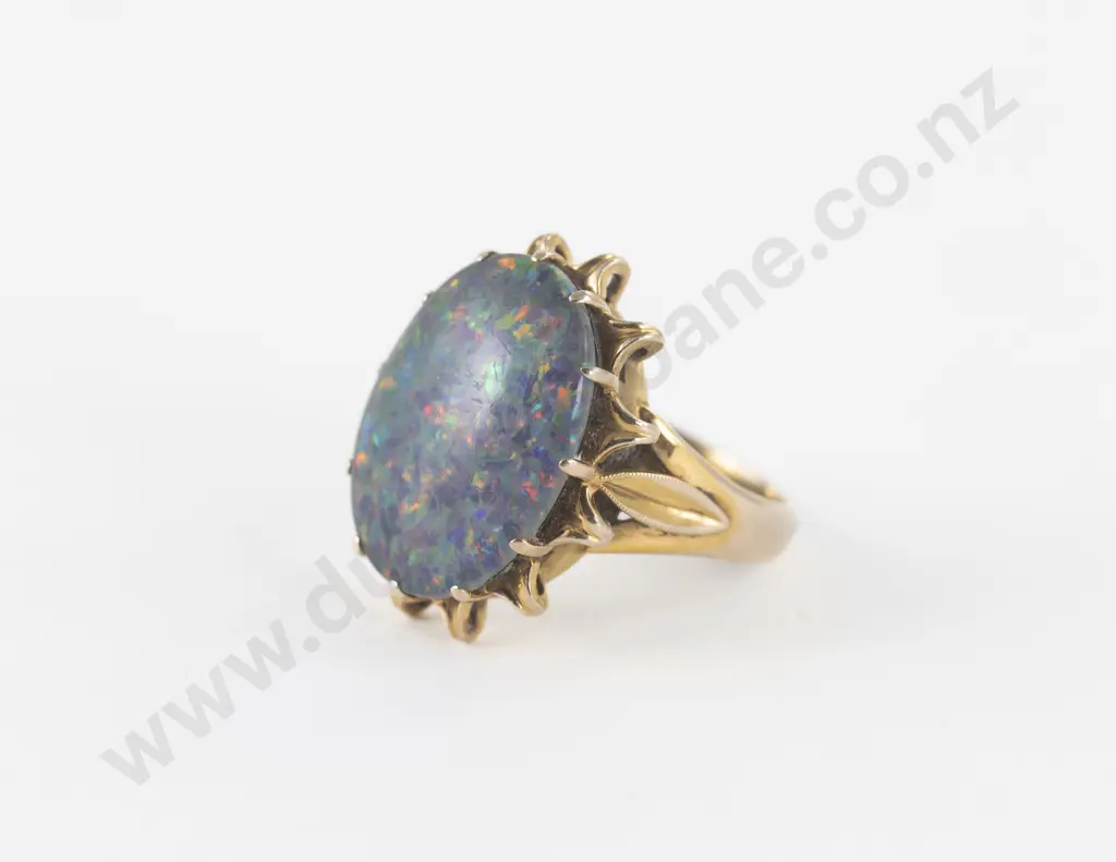 14ct Single Stone Opal Dress Ring Image 1++