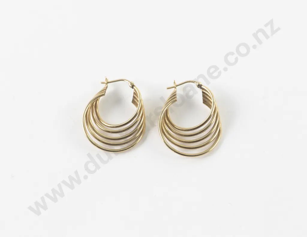 9ct Pair of Hoop Earrings Image 1++