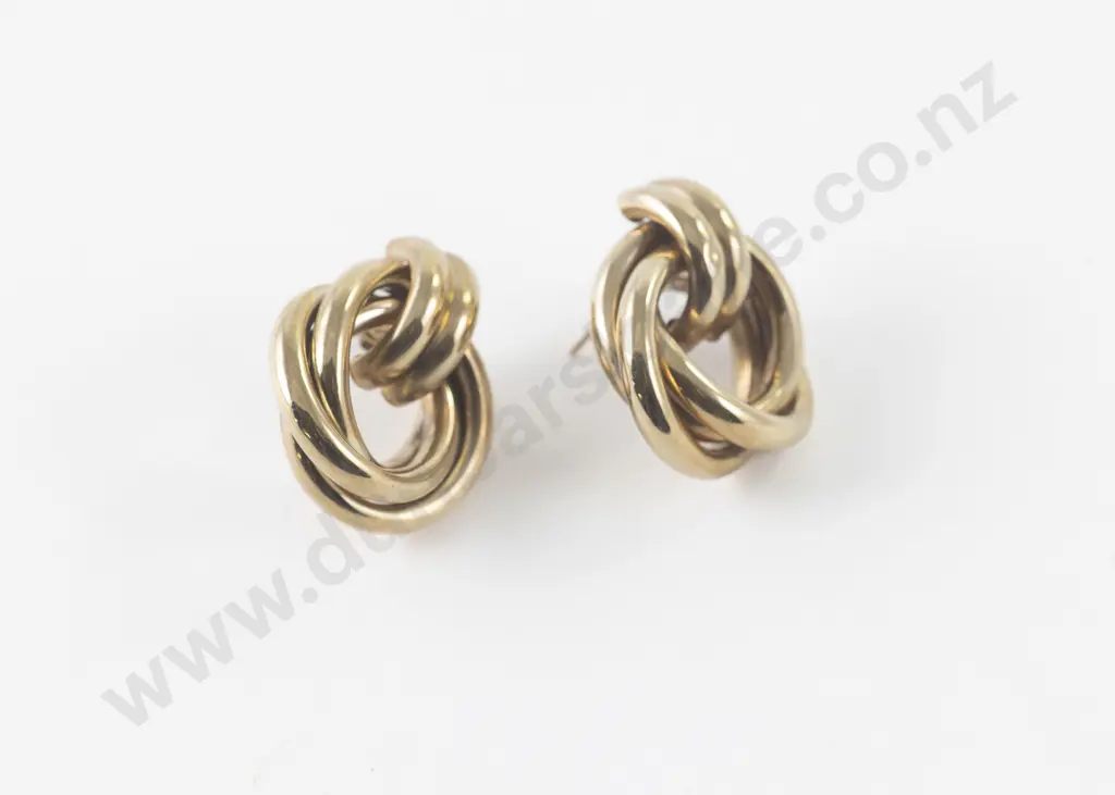 Pair 9ct Hoop Twist Pierced Earrings Image 1++