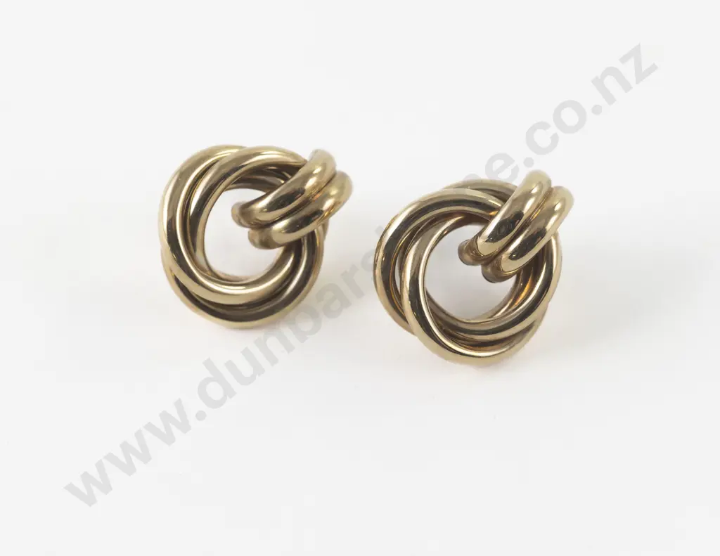 Pair 9ct Hoop Twist Pierced Earrings Image 1++