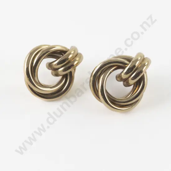 Pair 9ct Hoop Twist Pierced Earrings