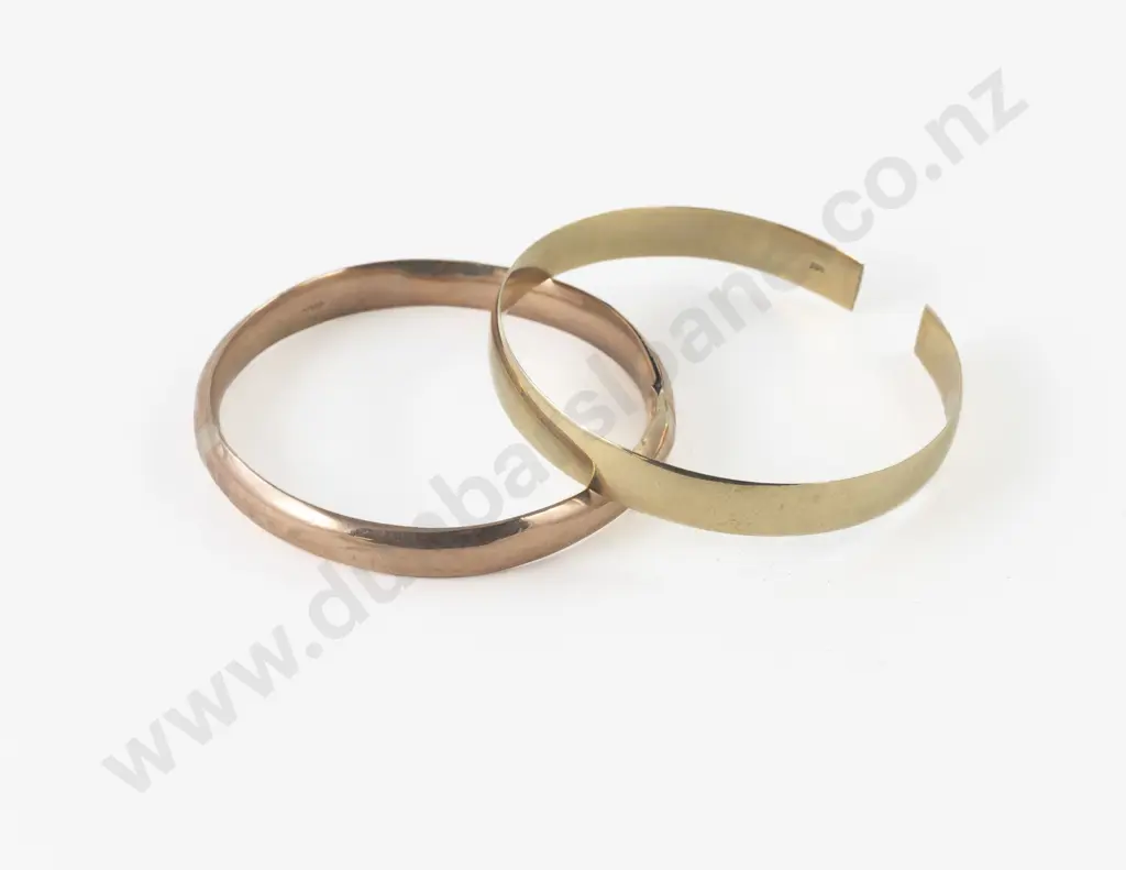 Two 9ct Solid and Wax Filled Bangles (faults) Image 1++