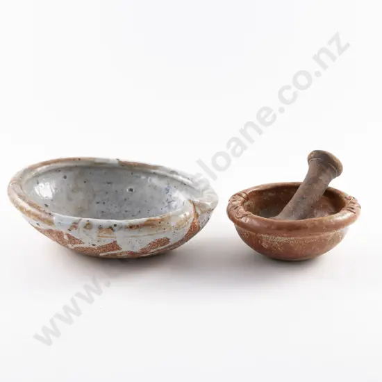 NZ Pottery Serving Bowl & Mortar and Pestle