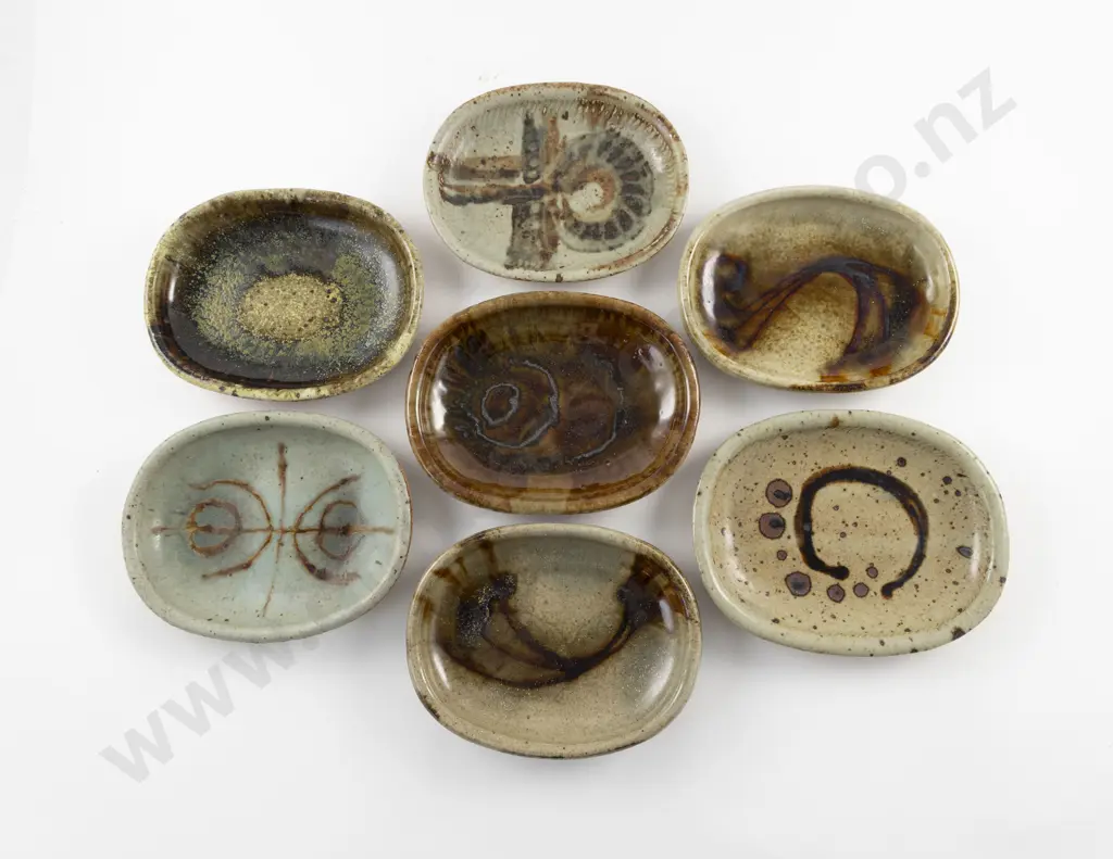 Seven NZ Pottery Serving Dishes Image 1++