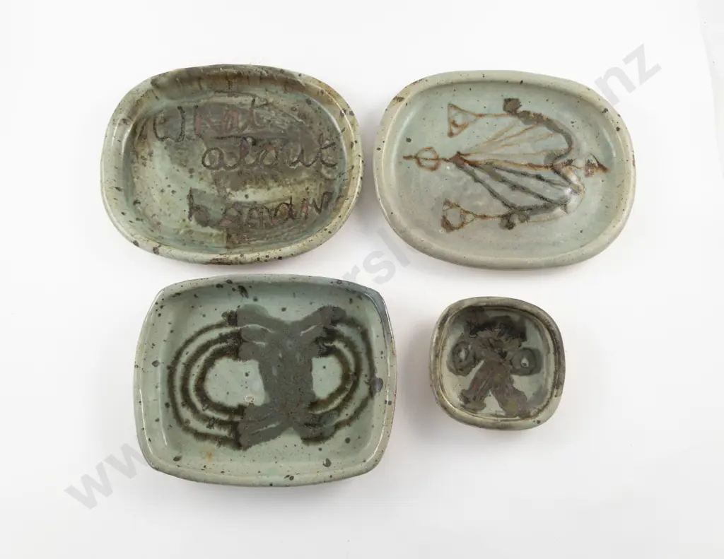 Four NZ Pottery Serving Dishes Image 1++