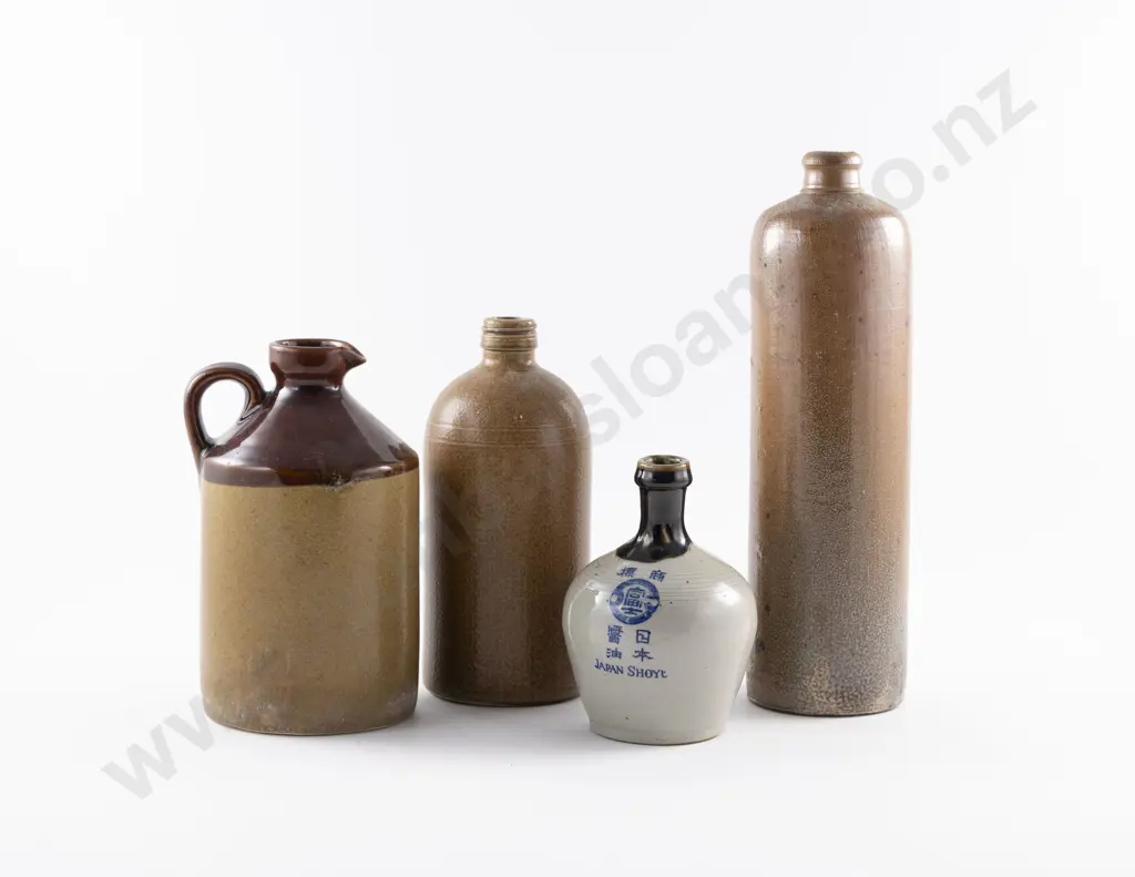 Two Stoneware Bottles & Two Others Image 1++