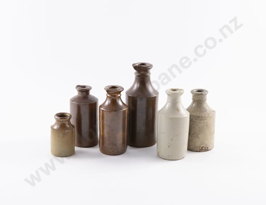 Six Victorian Glazed Stoneware Bottles (a/f) Image 1++