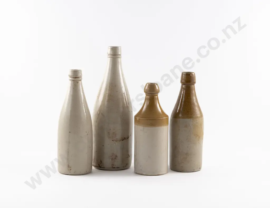Four NZ Glazed Stoneware Bottles (a/f) Image 1++