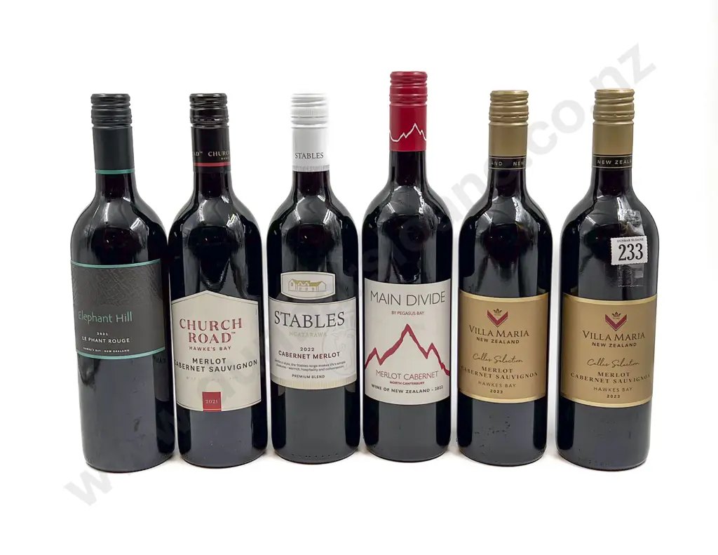 NZ Six Assorted Merlot Cabernet Sauvignon and Blends Image 1++