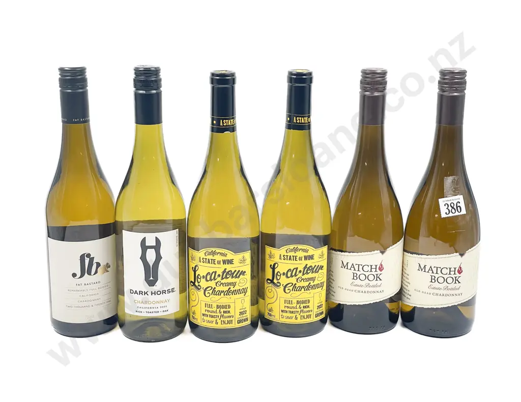 Six Assorted American White Wines Image 1++