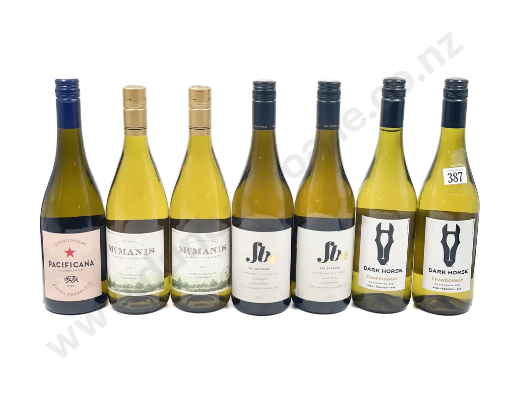 Seven Assorted American White Wines Image 1++