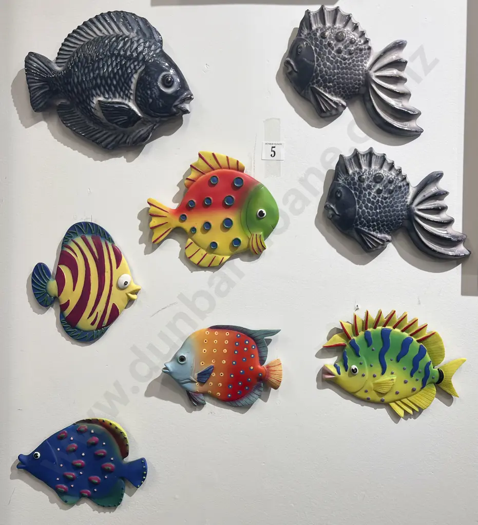 Eight Assorted Wall Hanging Fish Ornaments Image 1++