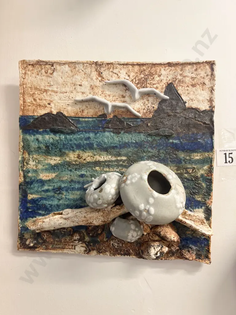 Indistinctly Signed "Taranaki" Mixed Media Ceramic Image 1++