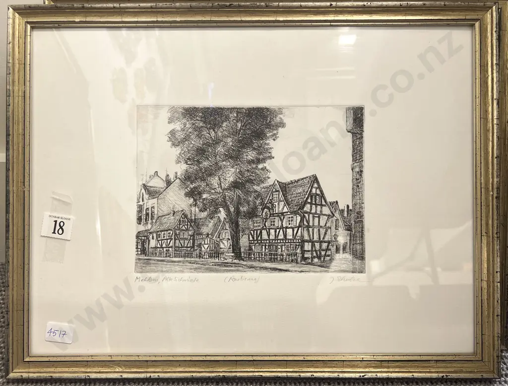 Indistinctly Signed Ltd Ed Etching Together with Similar Image 1++