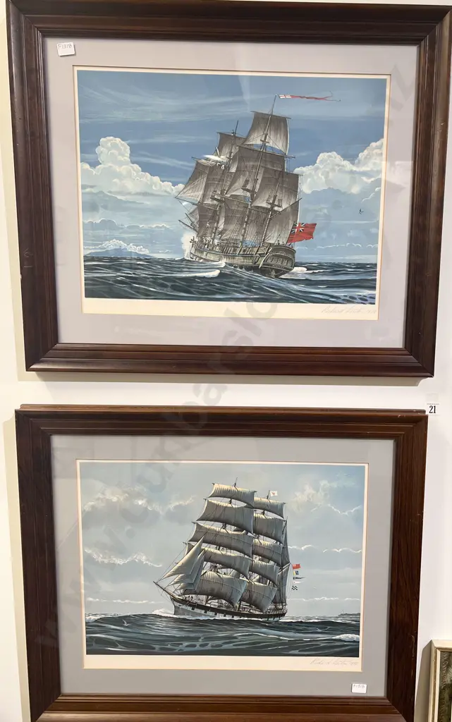Two Signed Richard Lynton Nautical Prints Image 1++