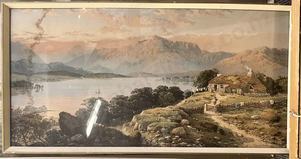 Two Watercolours together with Two Vintage Prints Image 1++