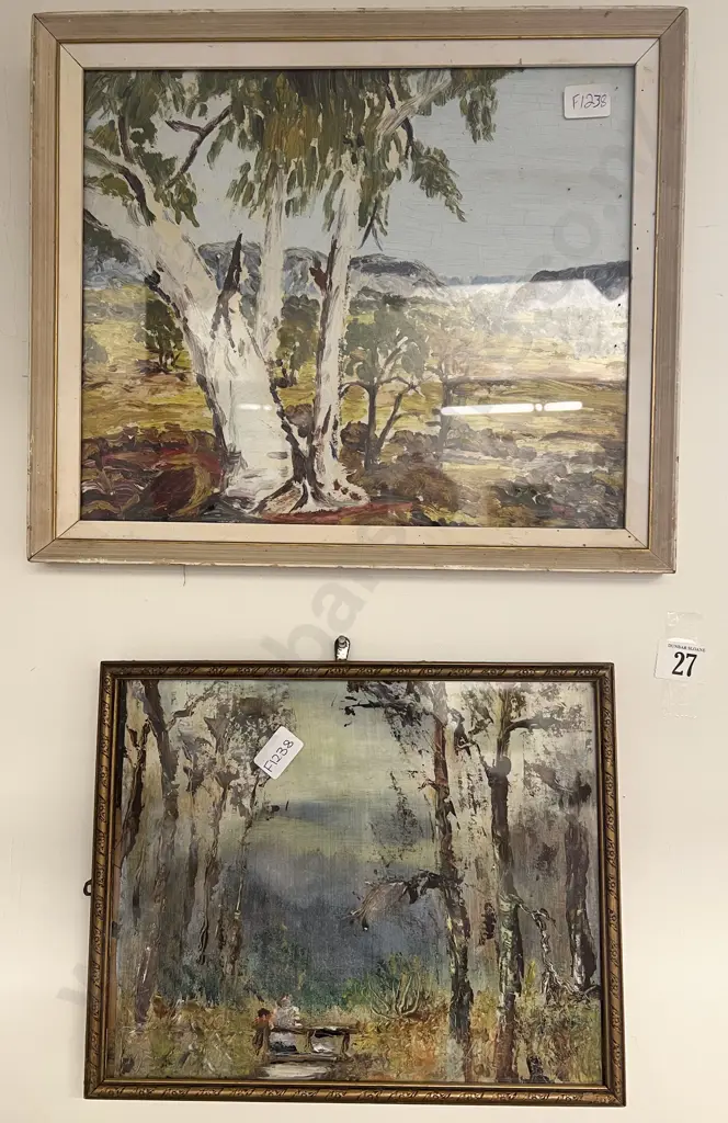 Indistinctly Signed Oil Work together with Unsigned Oil Work Image 1++