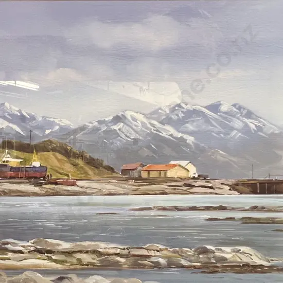 E. Papps Dockside Landscape Print