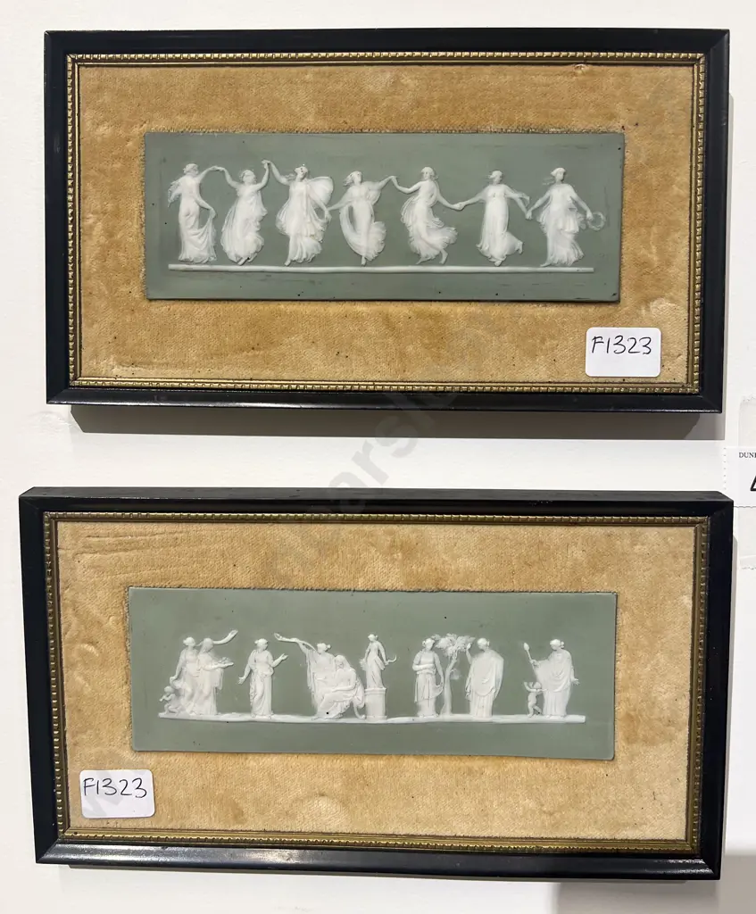 Pair of Framed Jasper Ware Panels Image 1++