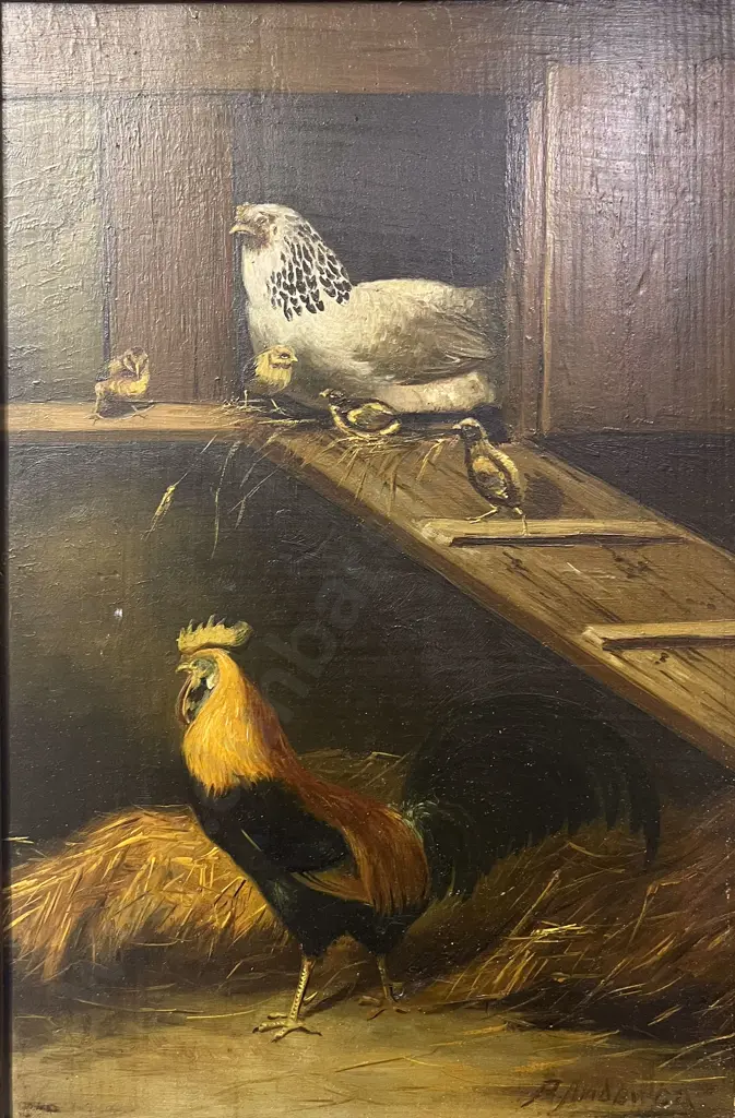 A. Anderson Pair of Vintage Bird Studies Oil on Board Image 1++