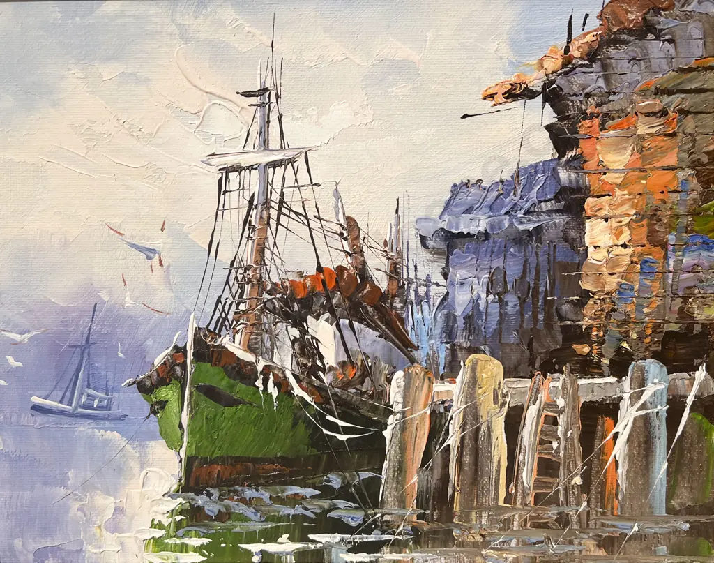 Nautical Oil on Board together with William Mellor Textured Print Image 1++