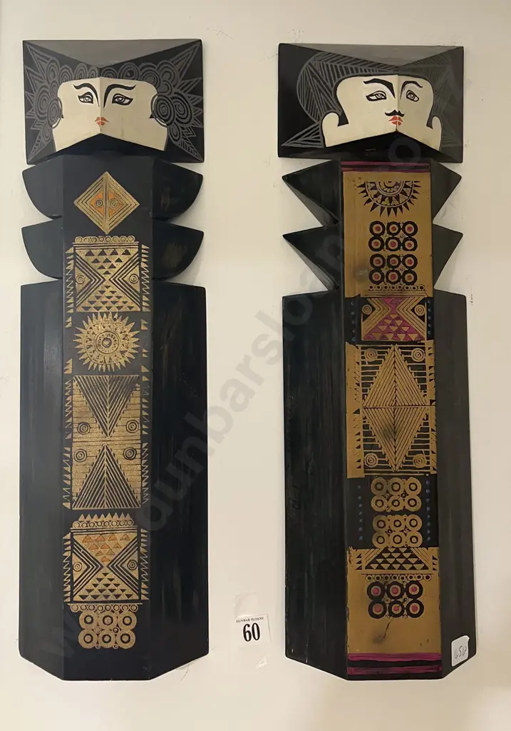 Two Figural Wall Hangings His & Hers Image 1++
