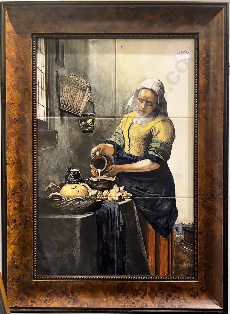 Framed Hand Painted Tile Tableau Image 1++