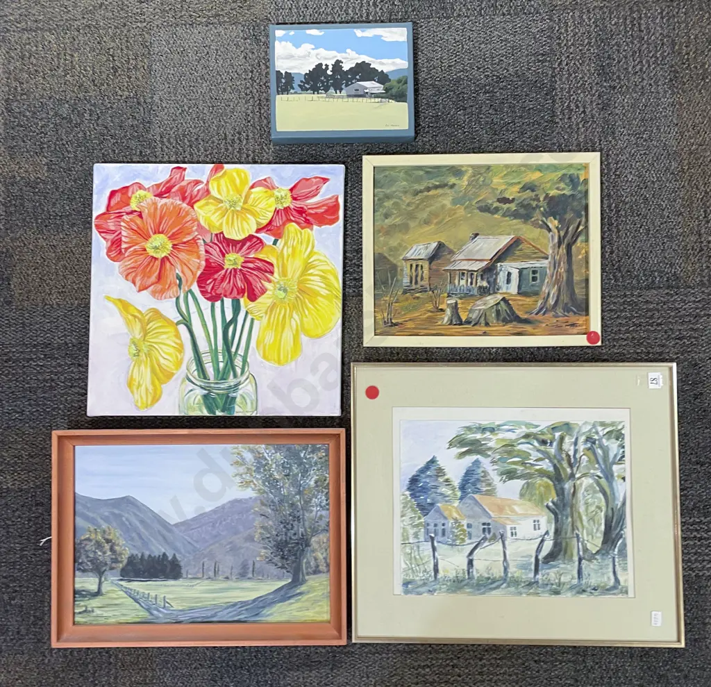 Ben Masters Oil on Canvas together with Four Other Works Image 1++